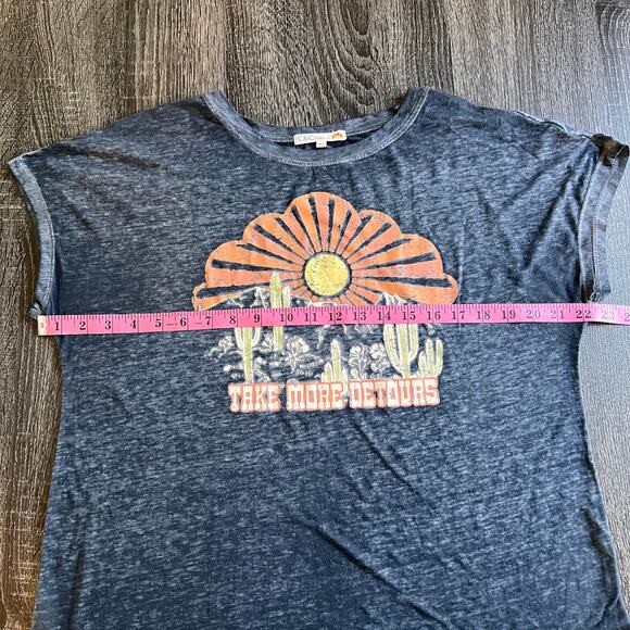 C&C California Take More Detours Graphic Tee Size Medium Blue Burnout - Picture 6 of 7